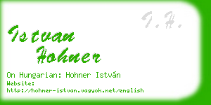 istvan hohner business card