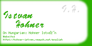 istvan hohner business card